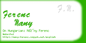 ferenc many business card